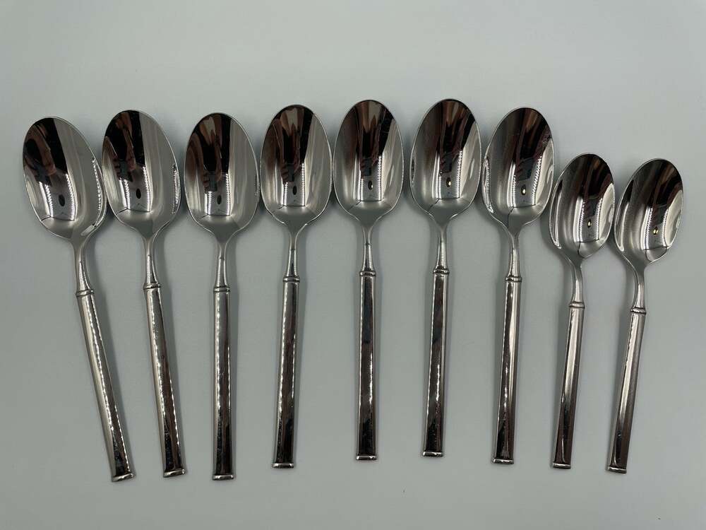Hampton Forge Signature Tableau 18/10 Stainless Spoons Teaspoons Set of 9